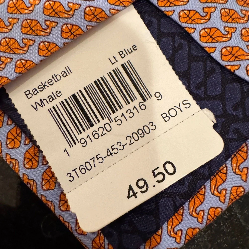 Vineyard Vines Orange Whale Pattern Tie